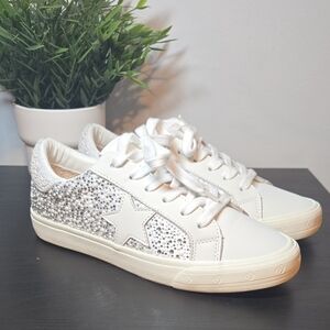 Vintage Havana White Star Studded Sneakers